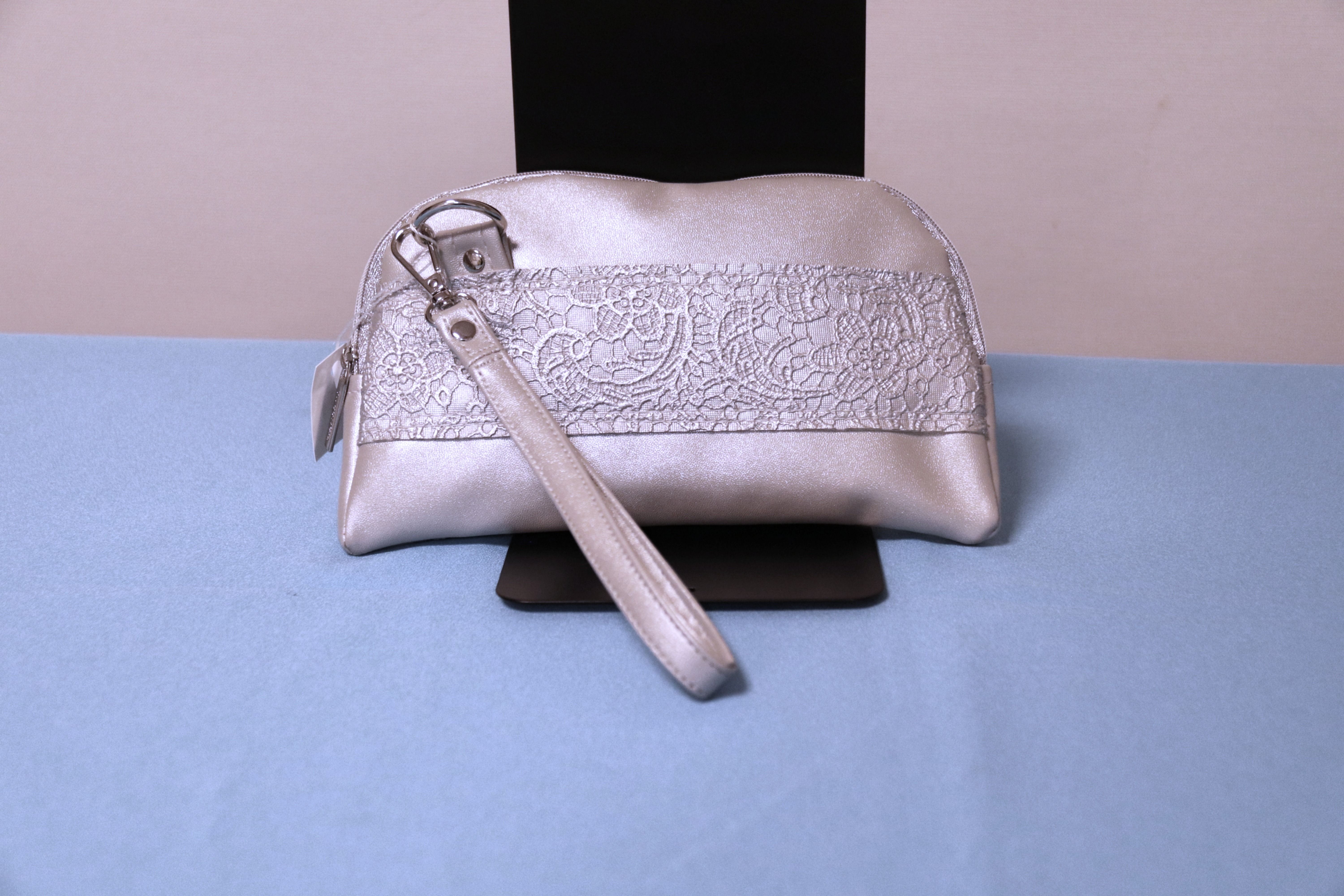 Silver clutch bag