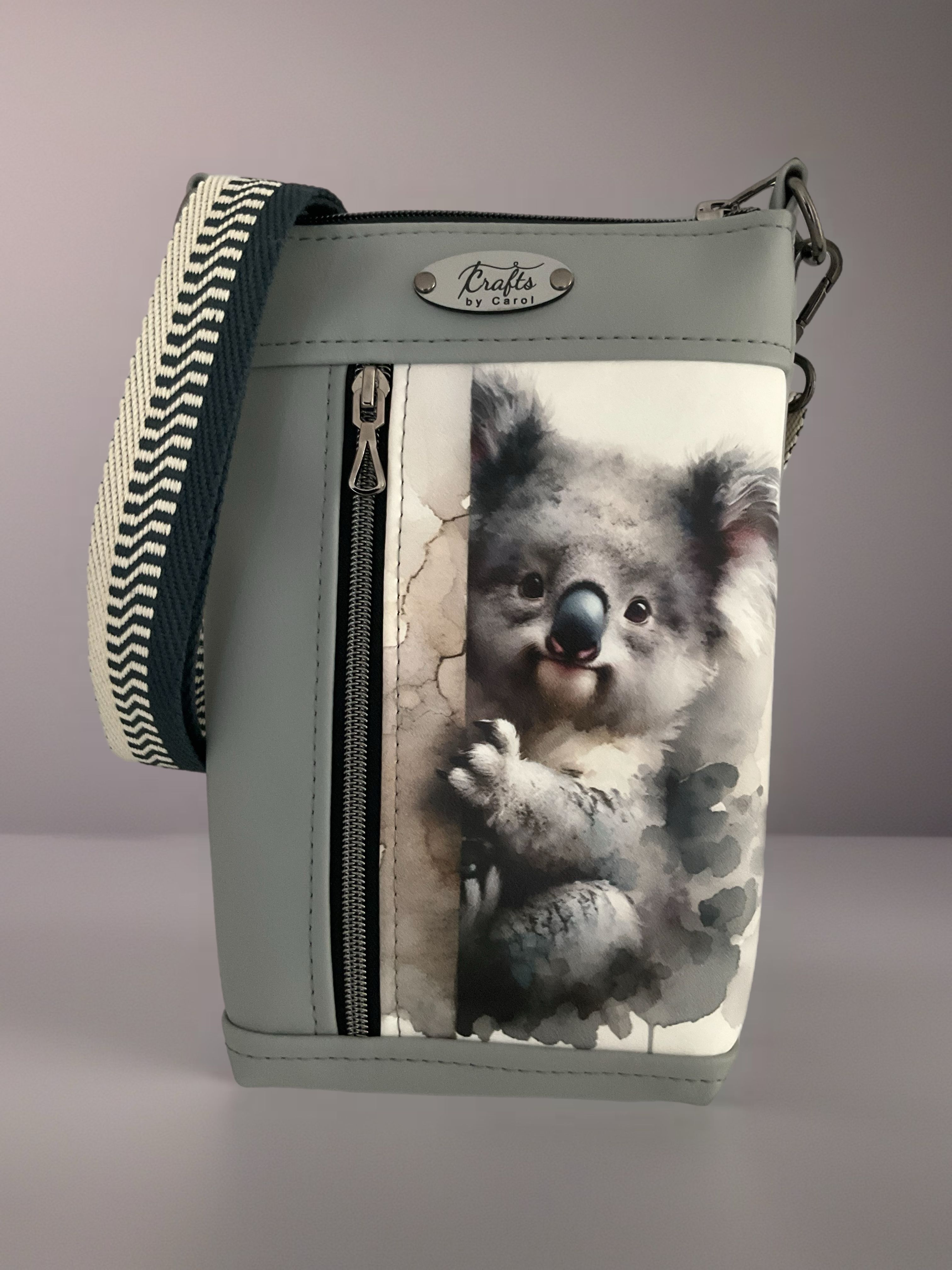 Grey bag, koala print