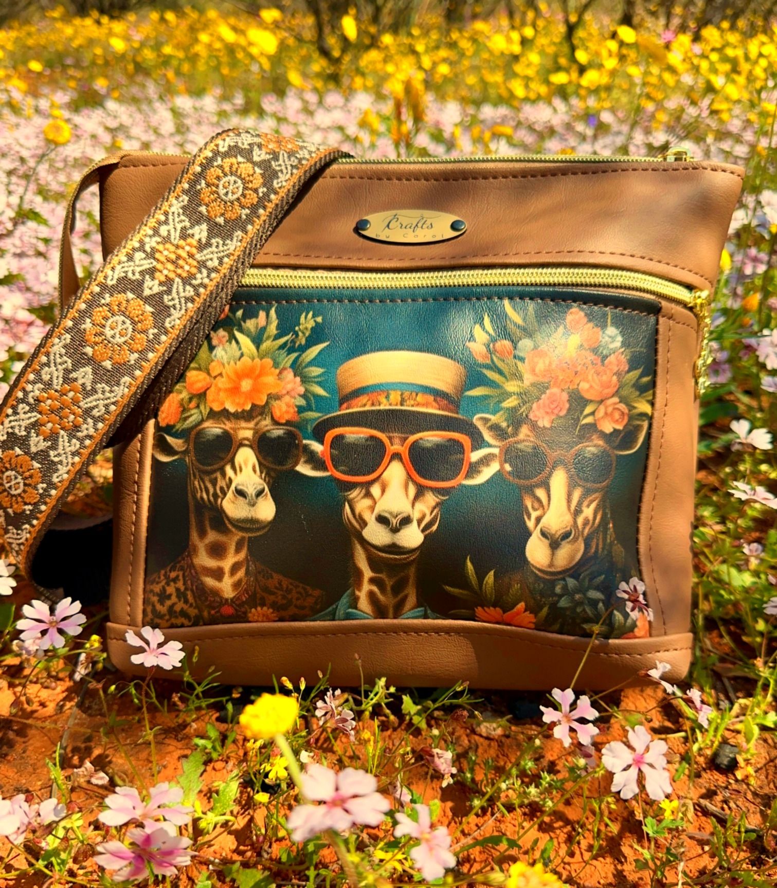 Bag with giraffe print