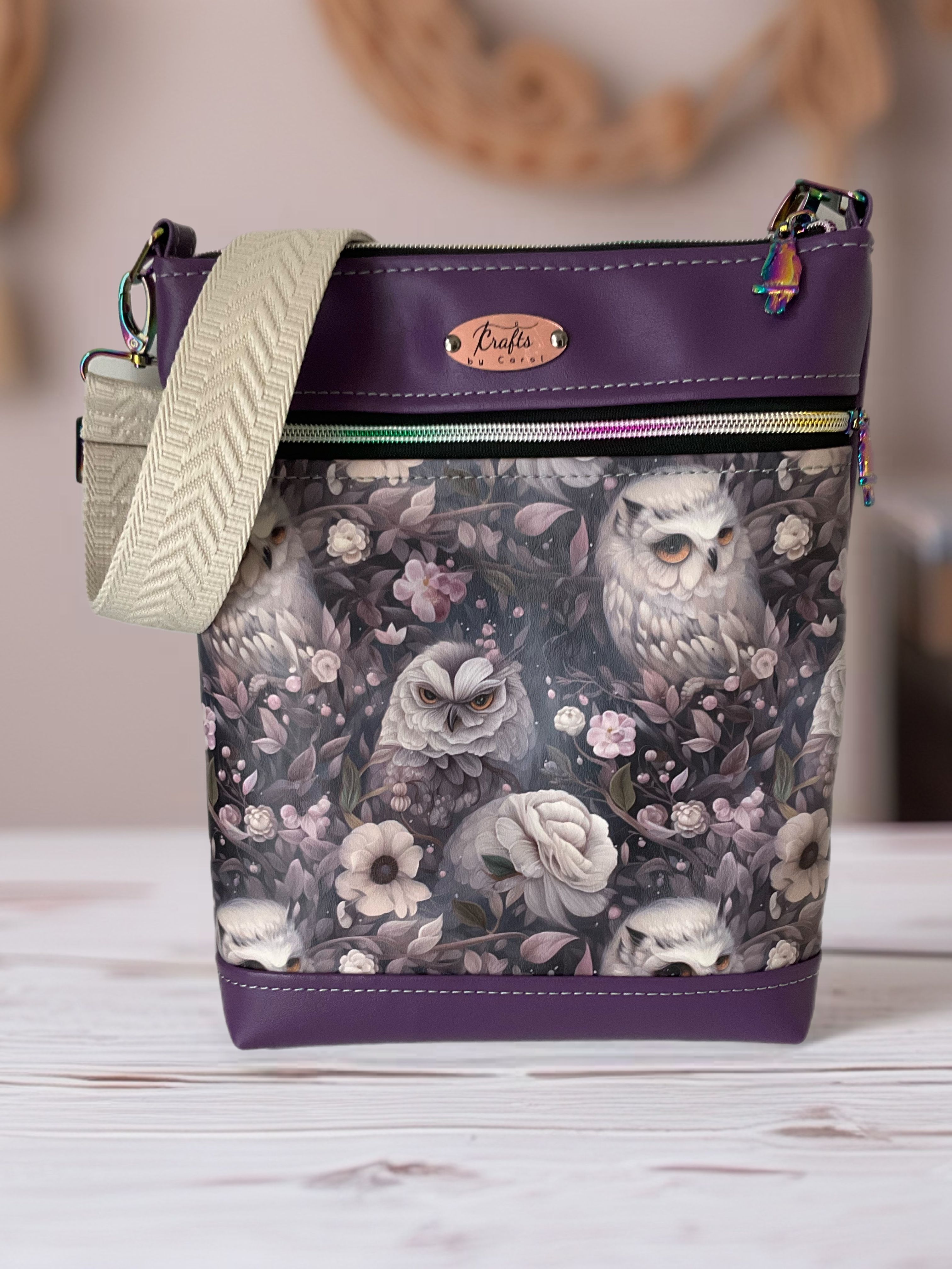 Owls and flowers bag