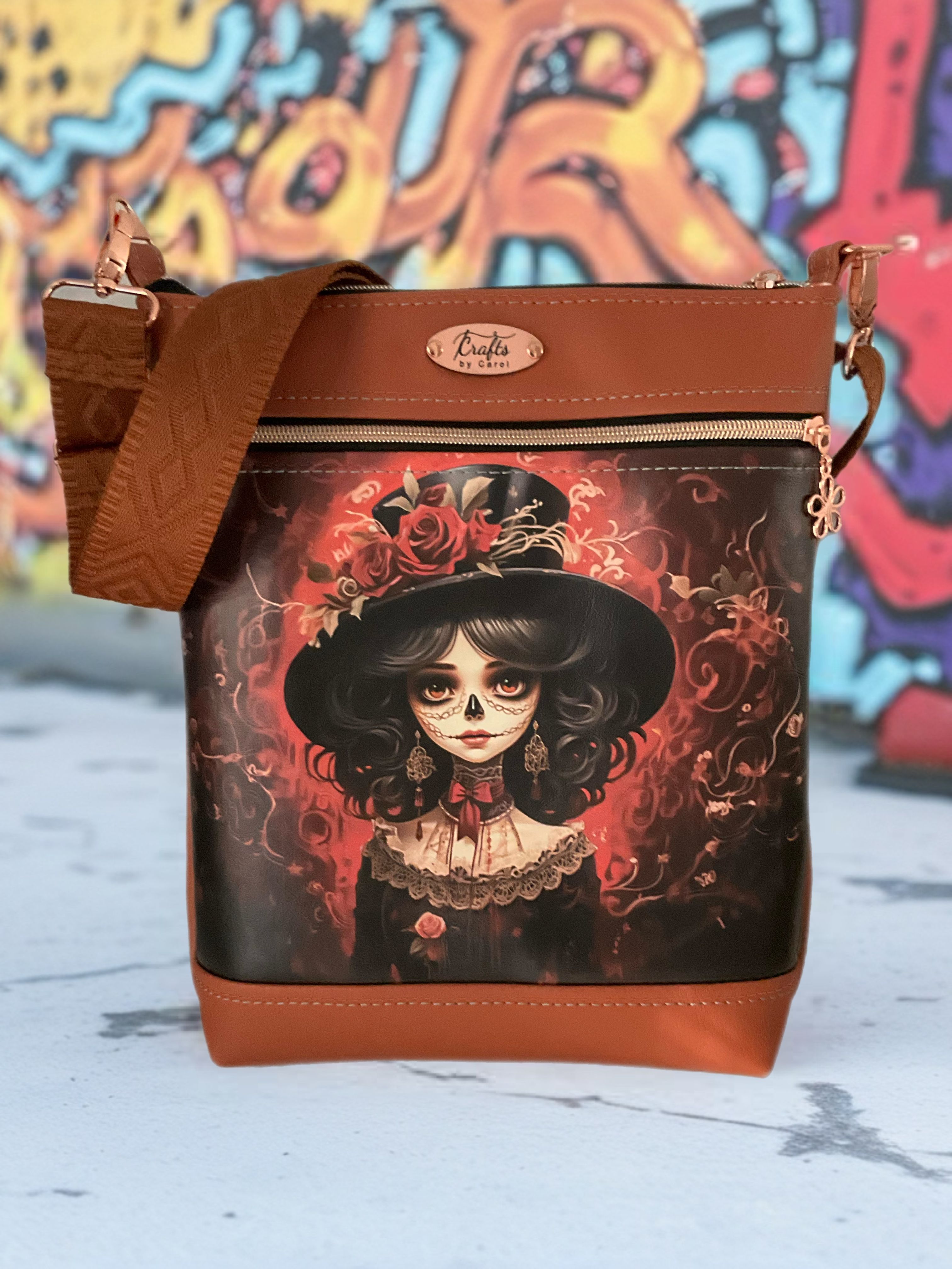 Punk girl print bag