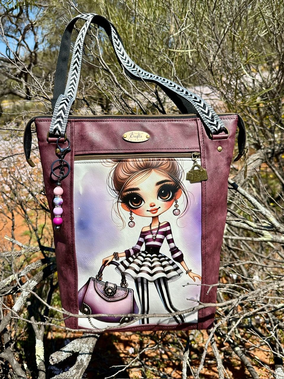 Purple bag, quirky girl
