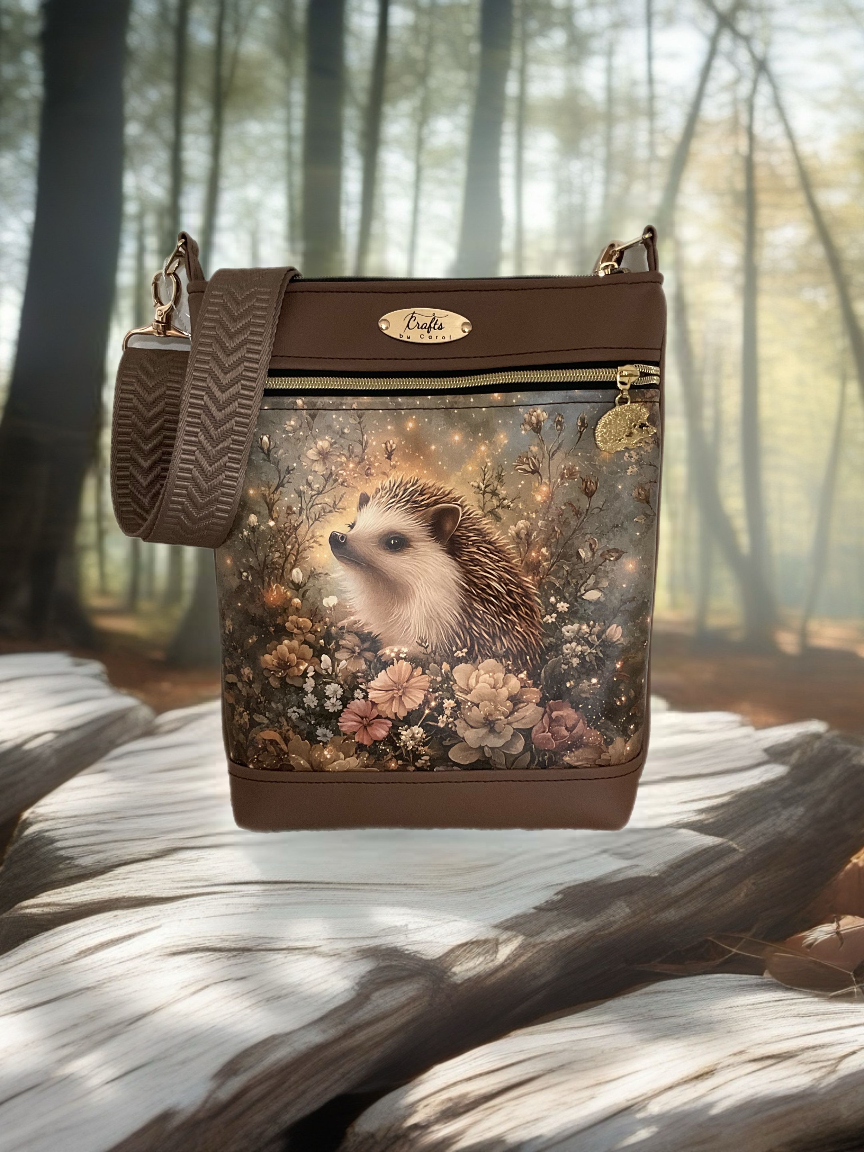 Bag with hedgehog print 