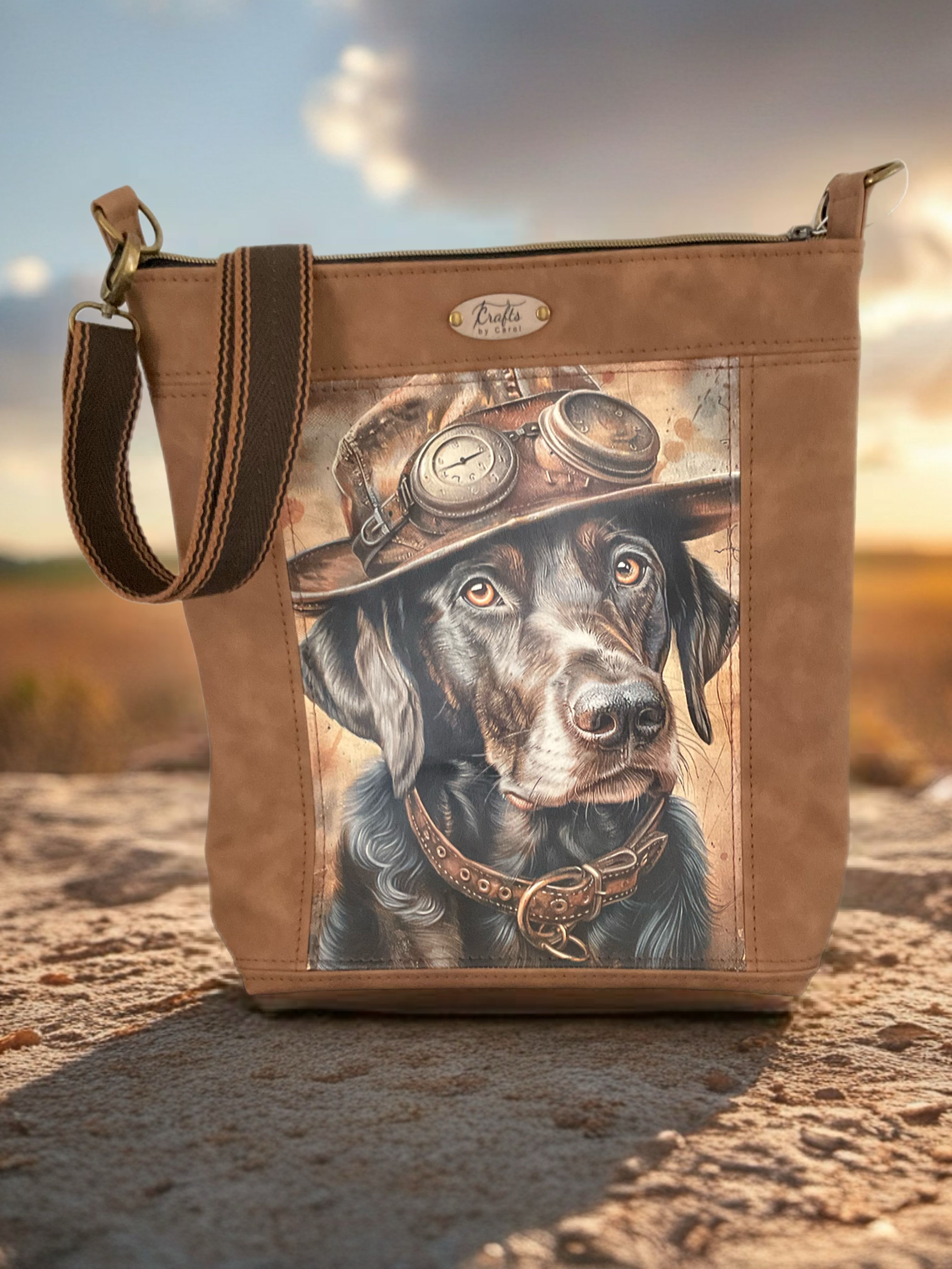 Brown bag. Dog design