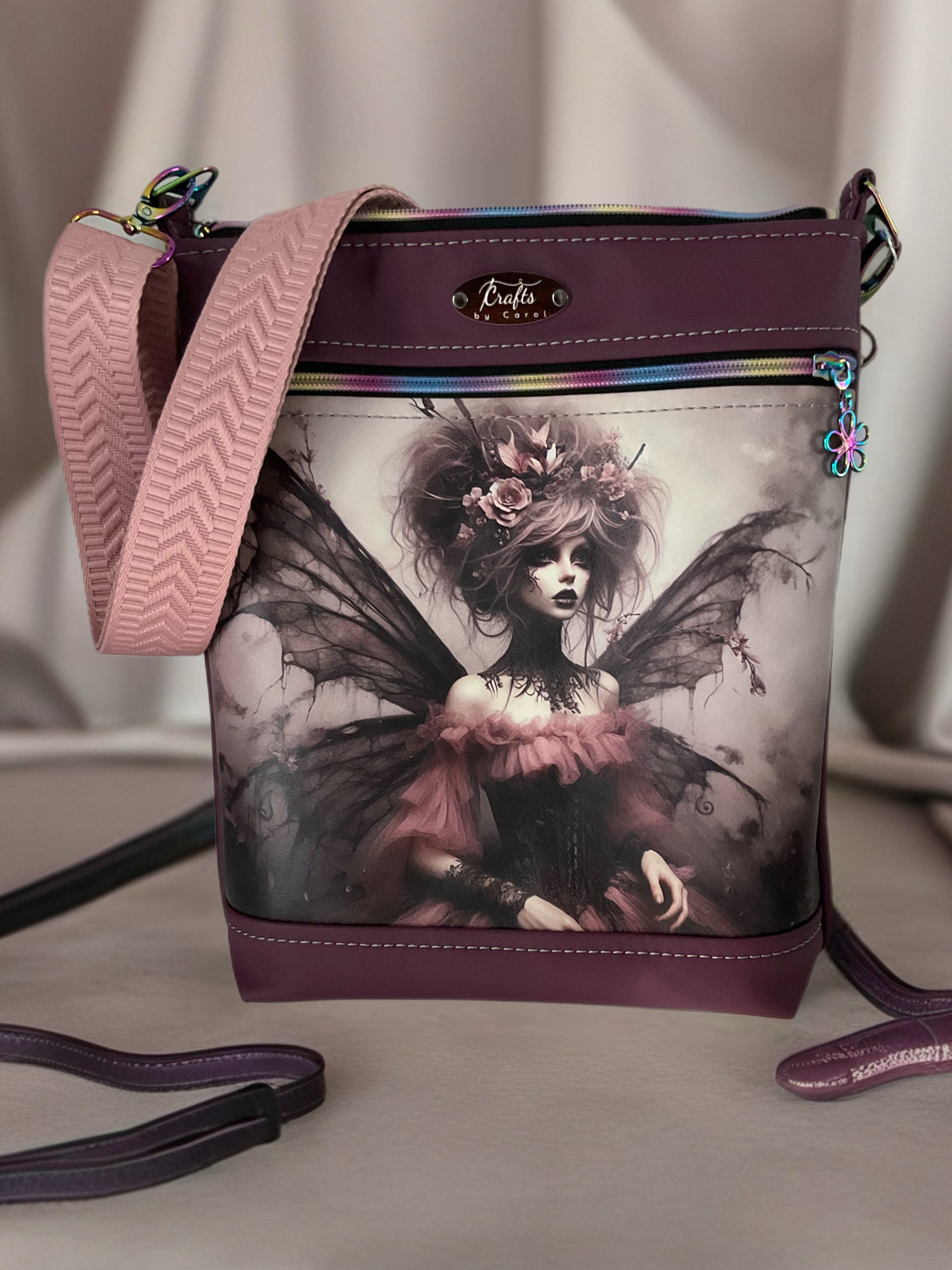 Shoulder bag with fairy print