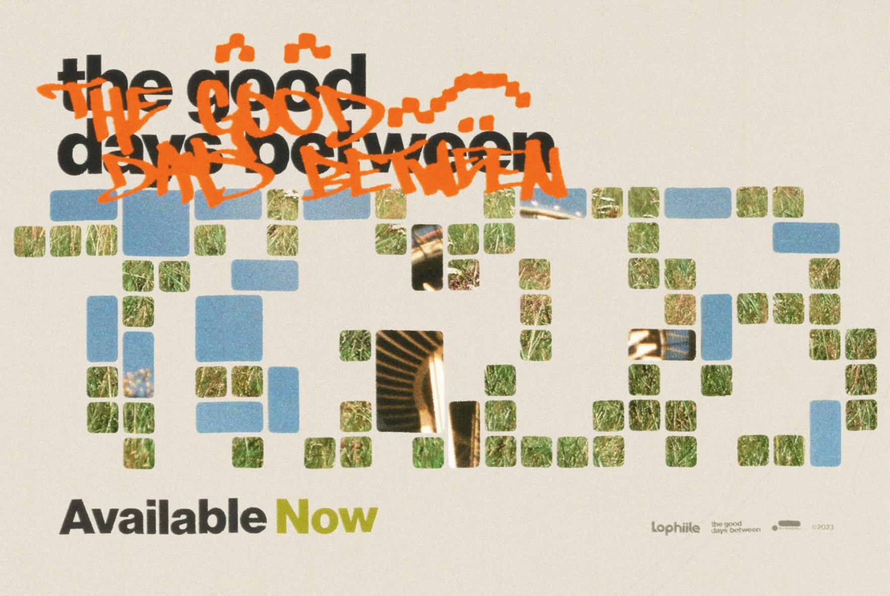 Promo image incorporating graffiti elements, personal photography of Ty's hometown, and "TGDB" punched out of image blocks