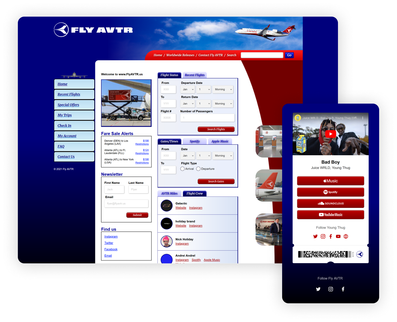 Image or video content for FlyAVTR