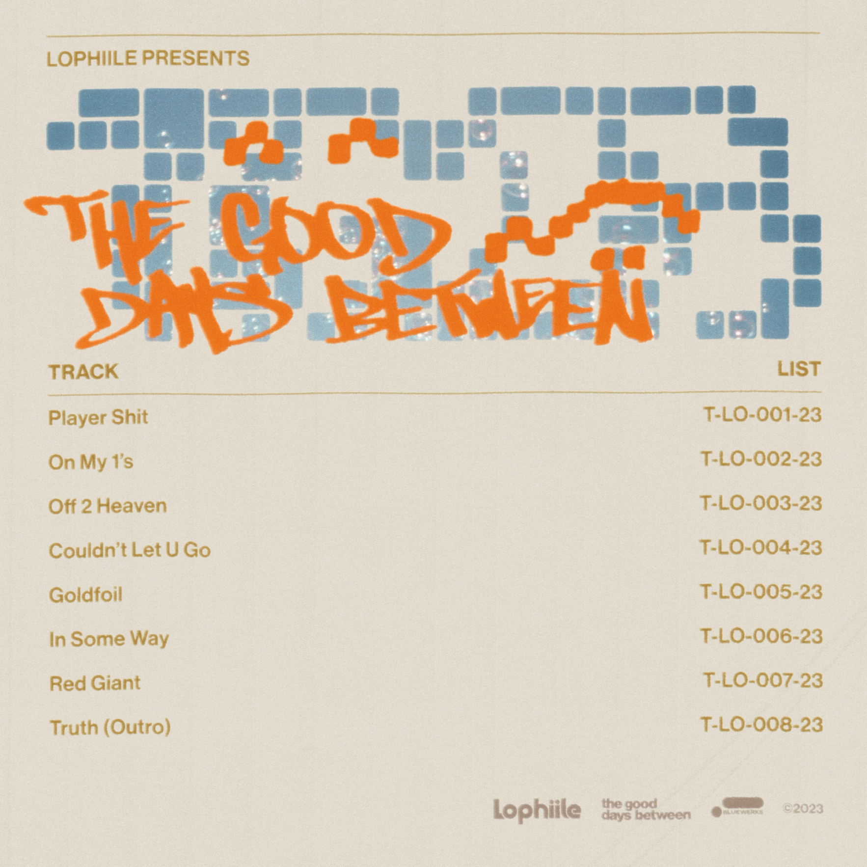 A tracklist of the album