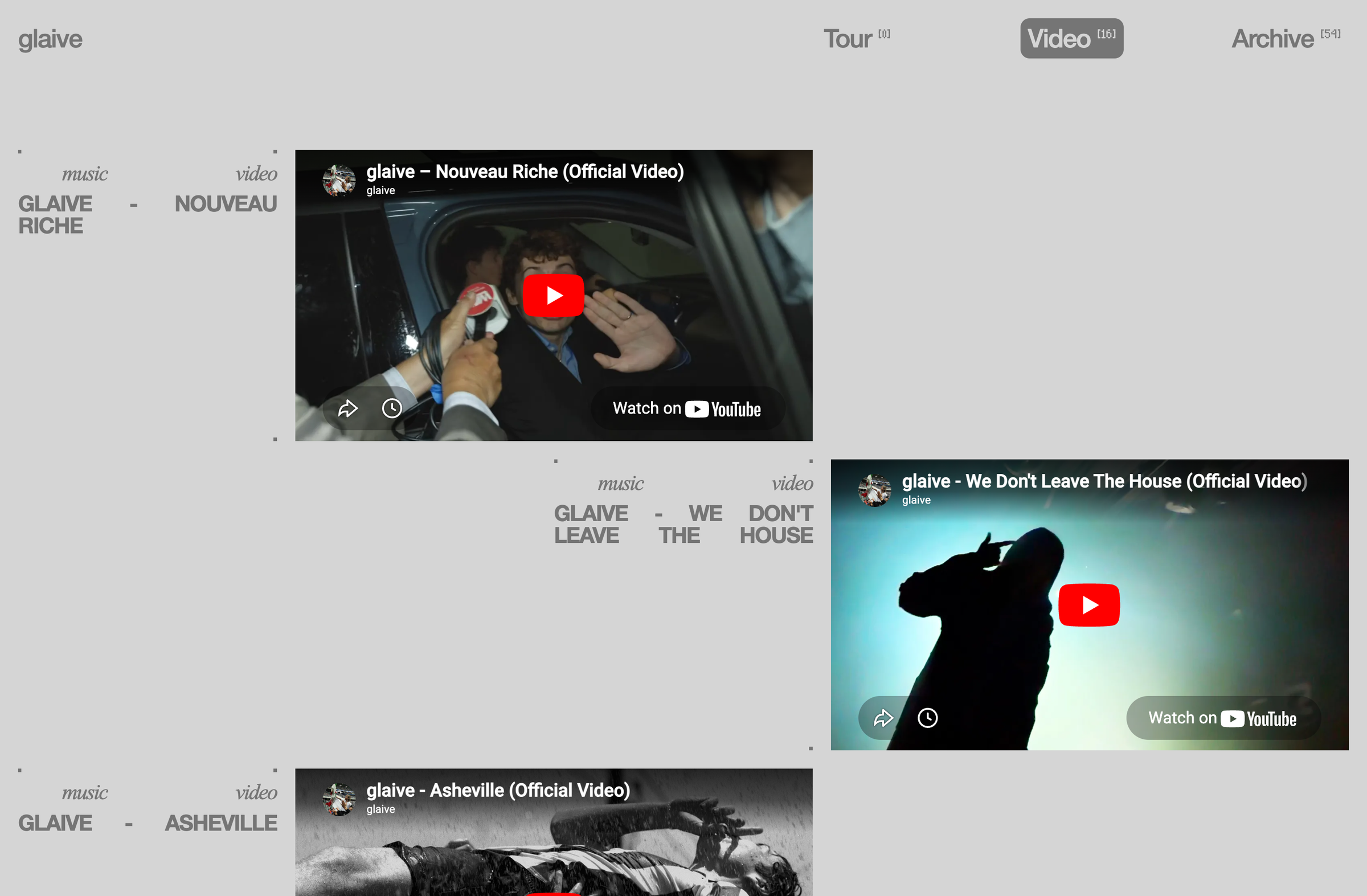 Image or video content for glaive