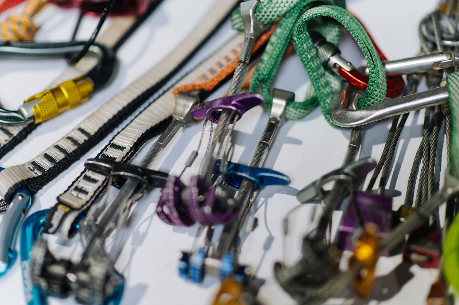 Mountaineering gear laid out