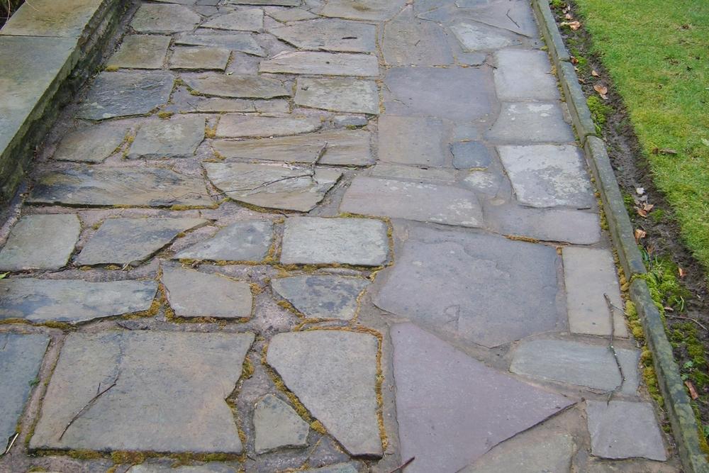 Flagged path, before
