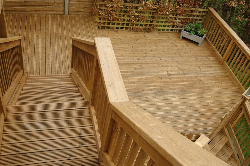 Softwood deck and stairs, after