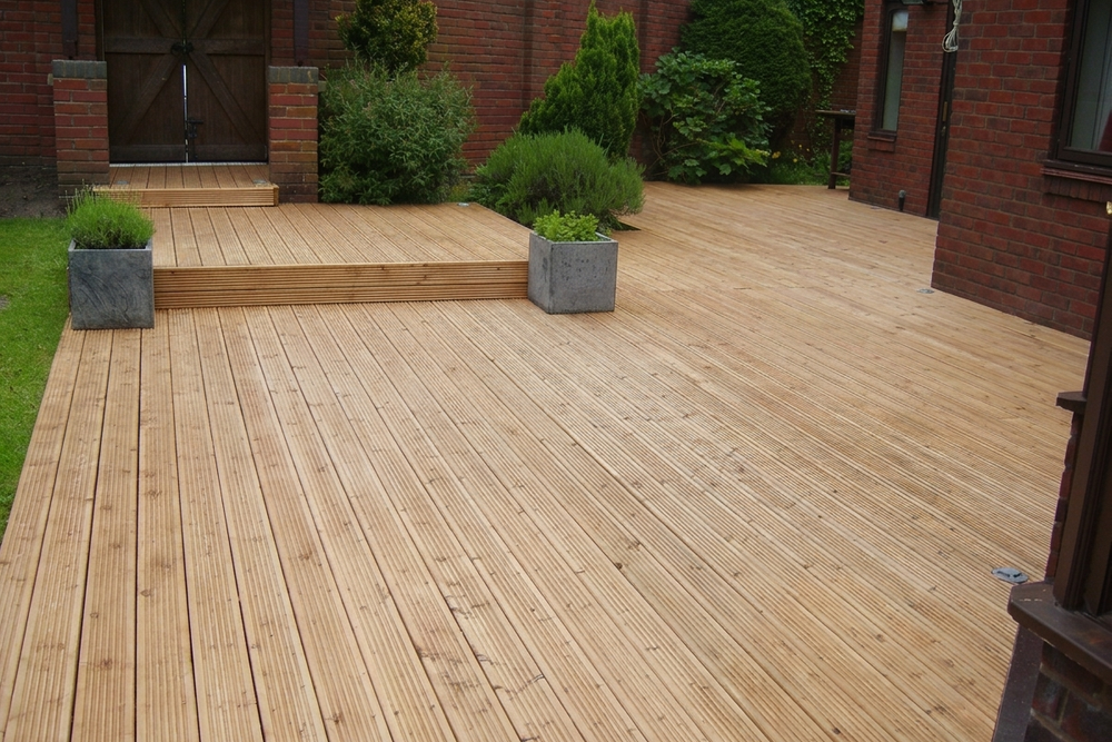 Softwood deck, after