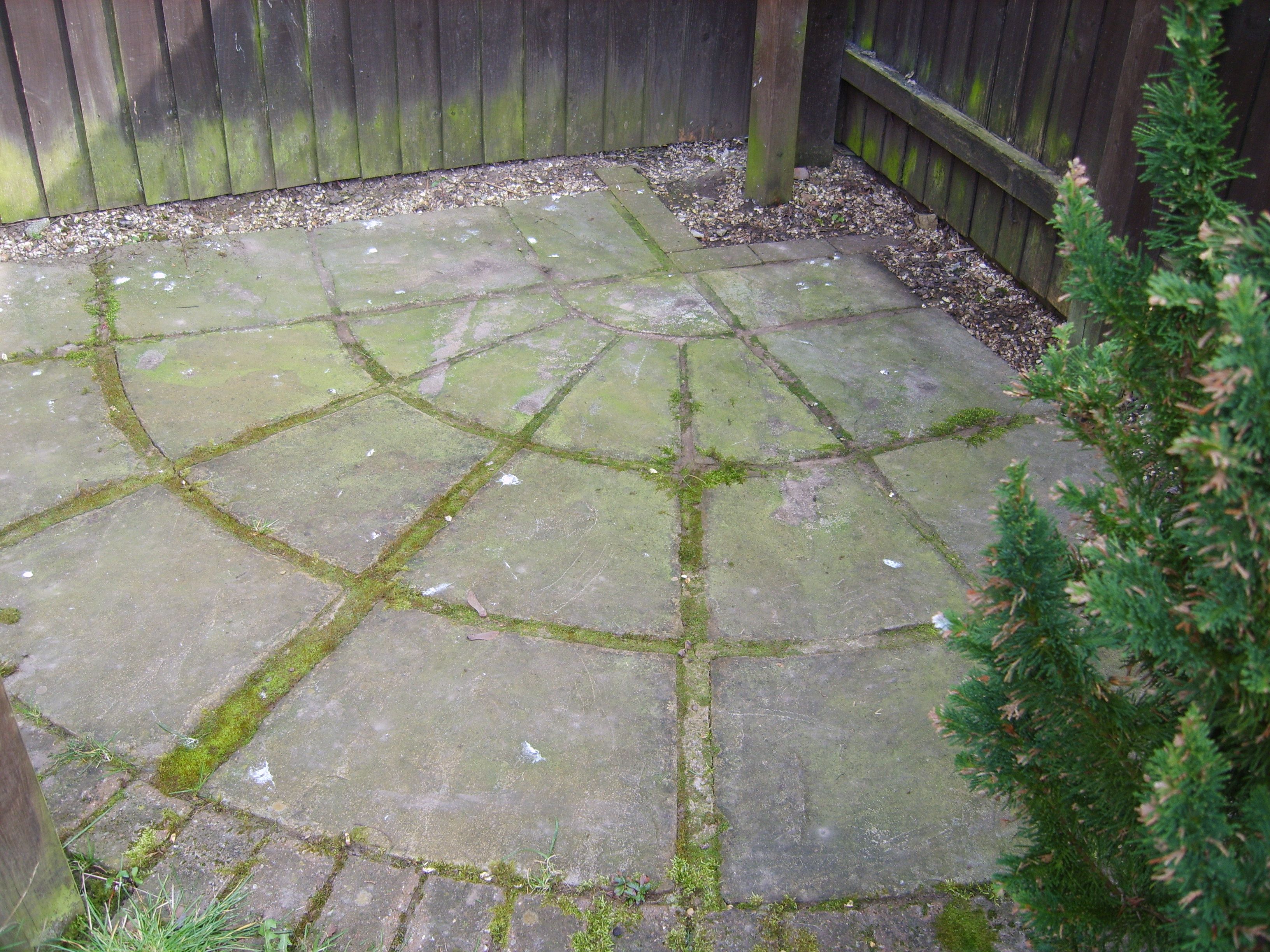 Flagged patio, before