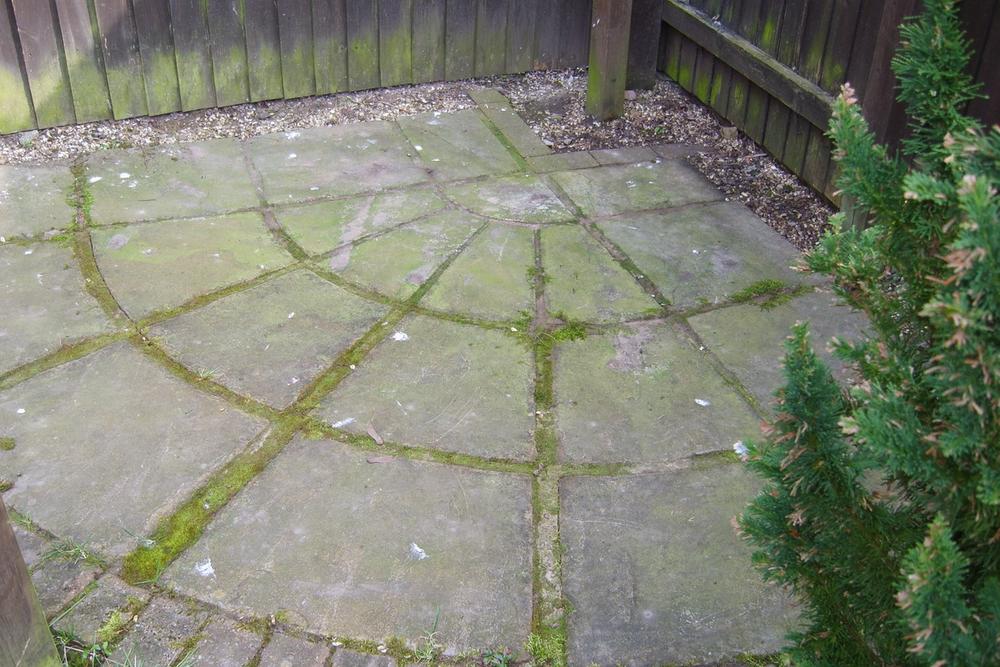 Flagged patio, before