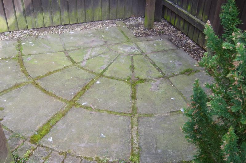 Flagged patio, before