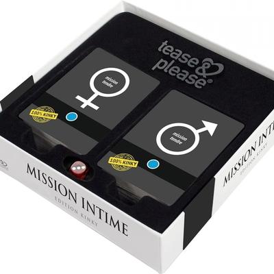 Intérieur de la boîte du Jeu Mission Intime Édition Kinky