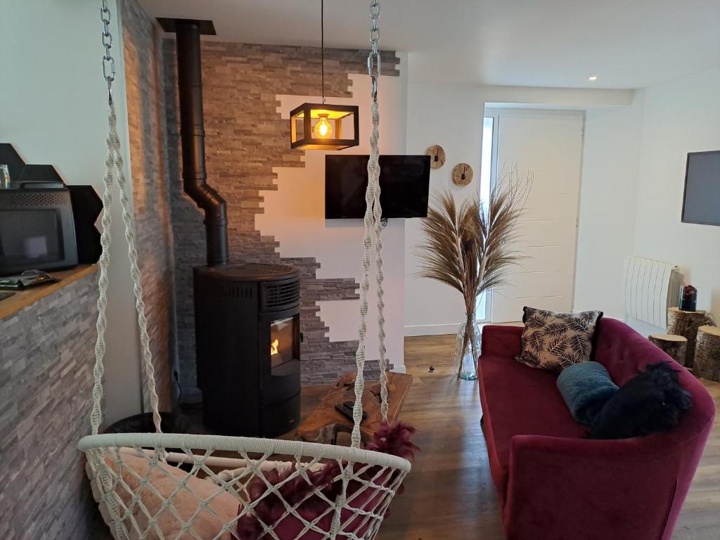 Salon avec Poêle - Ker Love