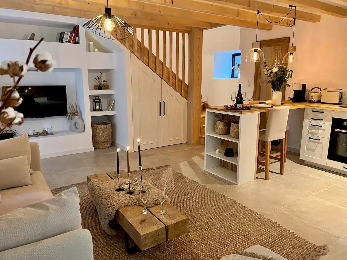 Salon & Cuisine - Le Nid KalyÔpée - Kastell Ô fil de l’eau