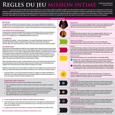 Règles du jeu Mission Intime