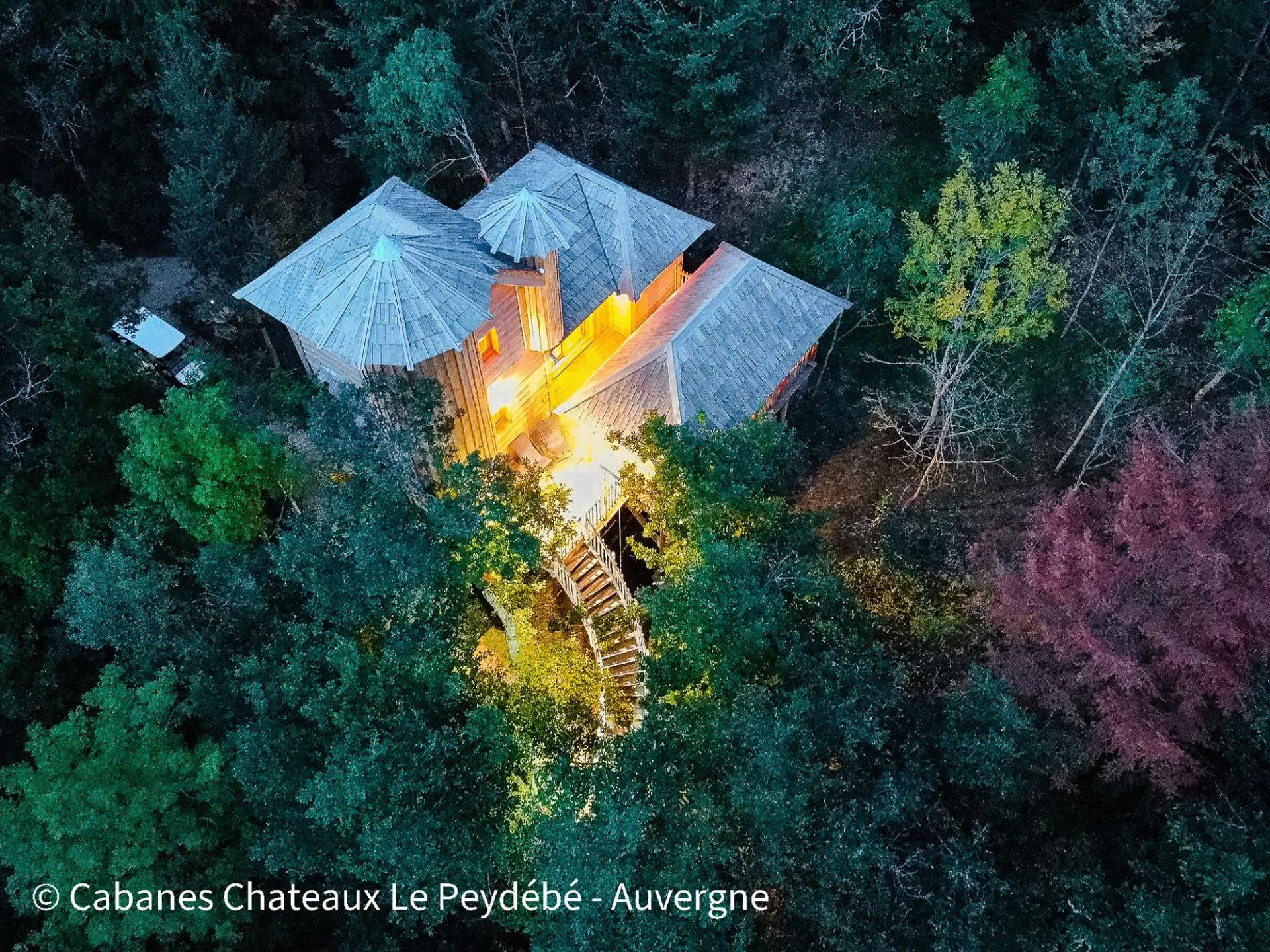 Vue Aérienne - Cabanes Châteaux Peydébé & Spa
