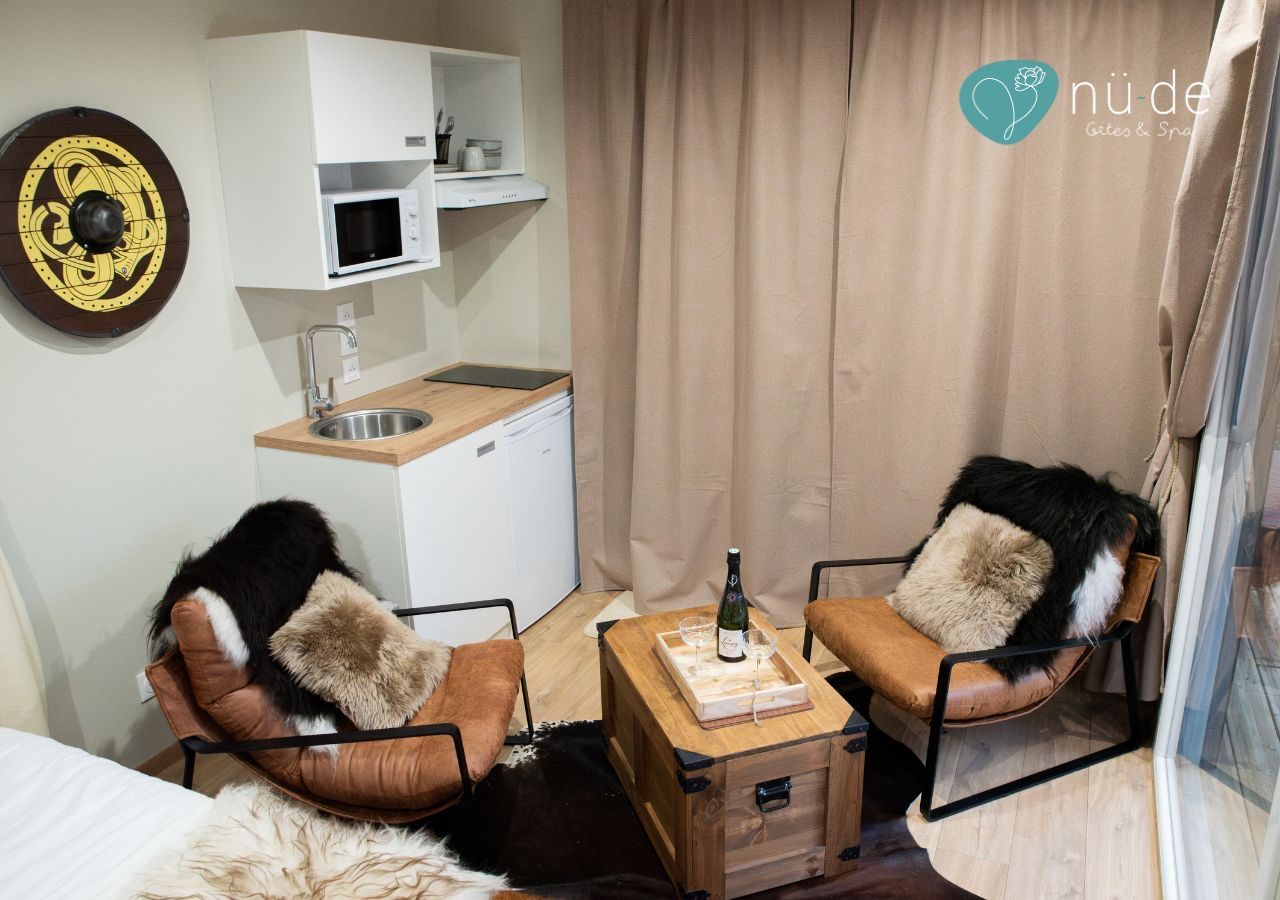 Salon & Kitchenette - Valhalla Lodge - Nü-de