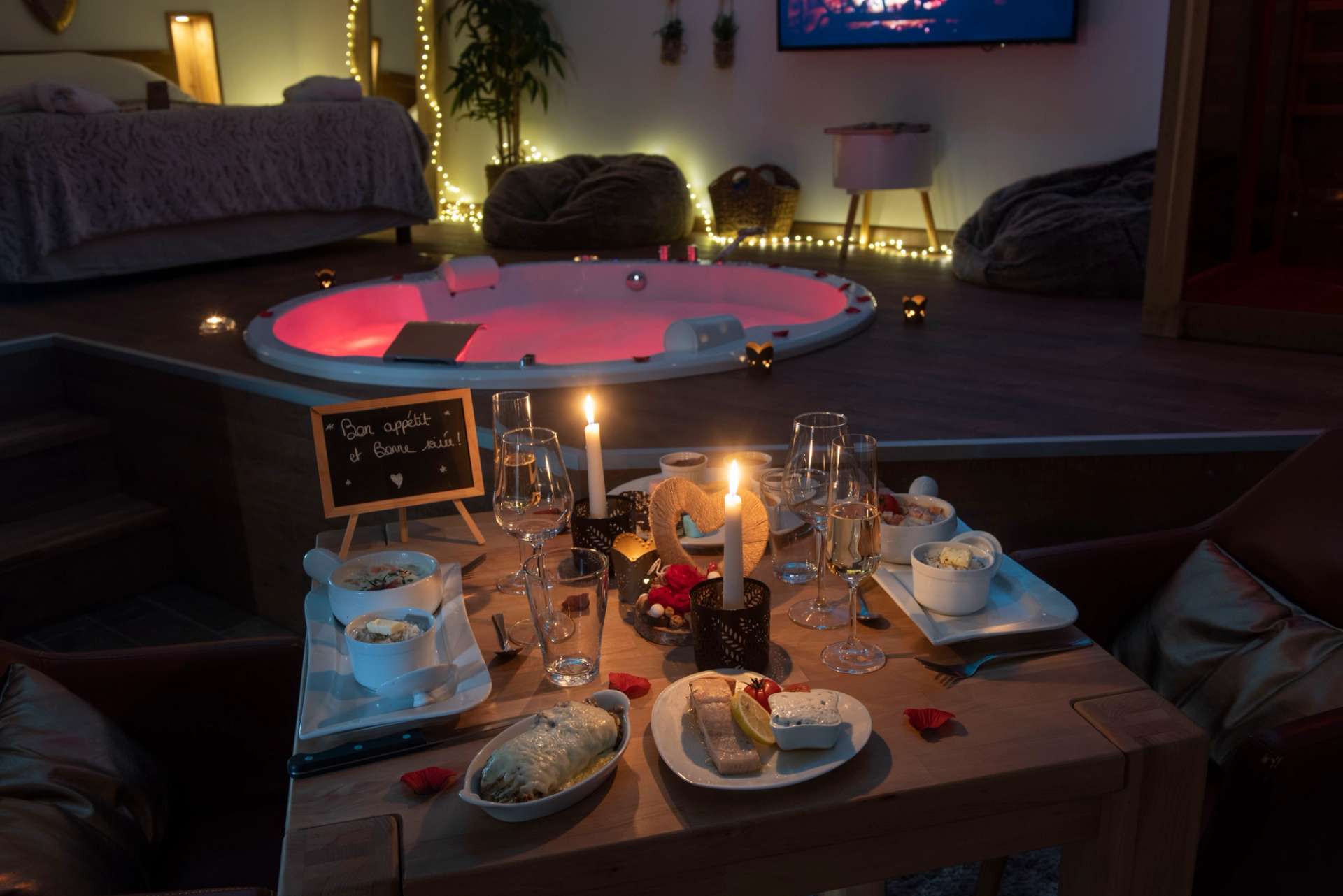 Repas romantique - Le Cocon - L'Escapade Romantique
