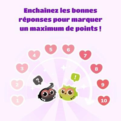 Enchainer les bonnes réponses pour marquer un maximum de points - Jeu LovBirdz