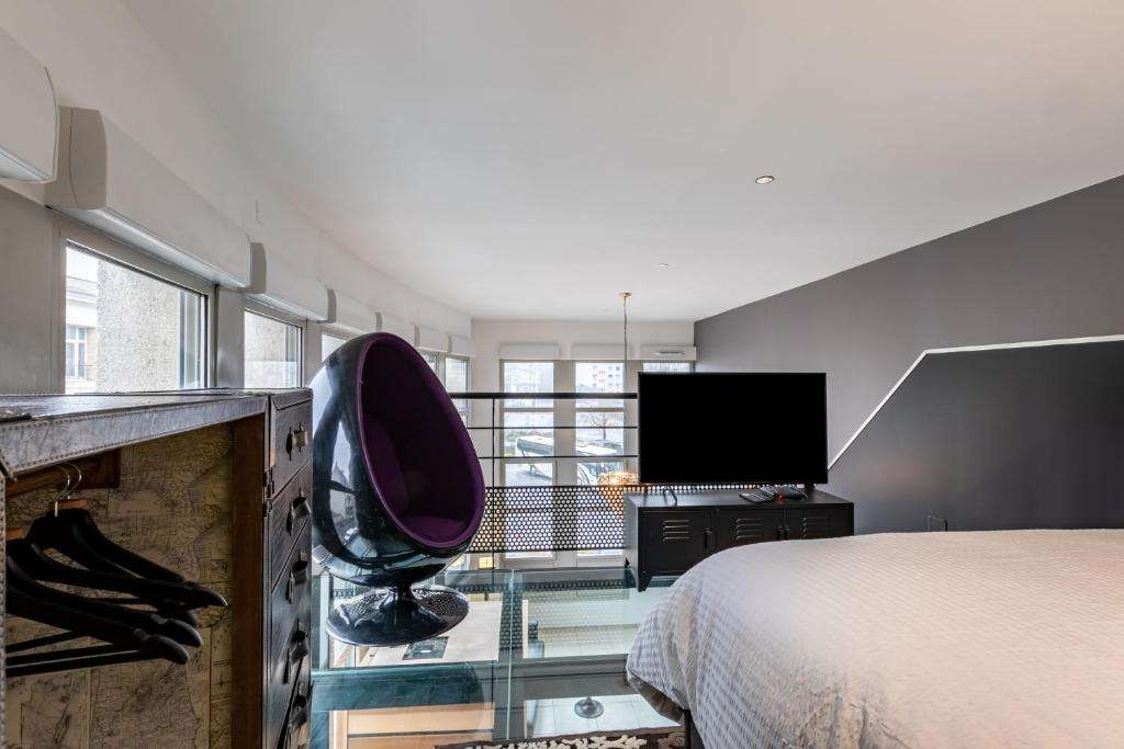 Chambre Mezzanine - Glam Reims New York - Glam'appart Spa
