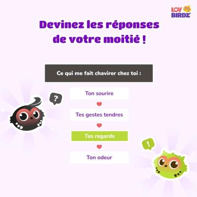Devinez les réponses de votre moitié