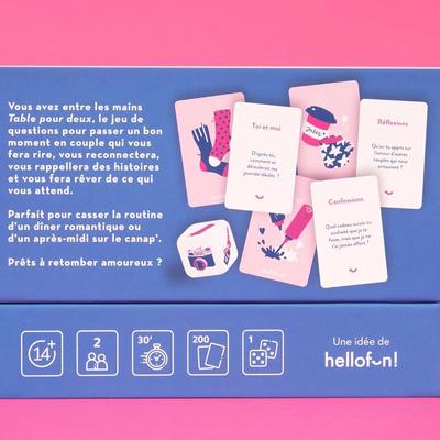 Verso de la Boîte du jeu - Table pour Deux - Hellofun!
