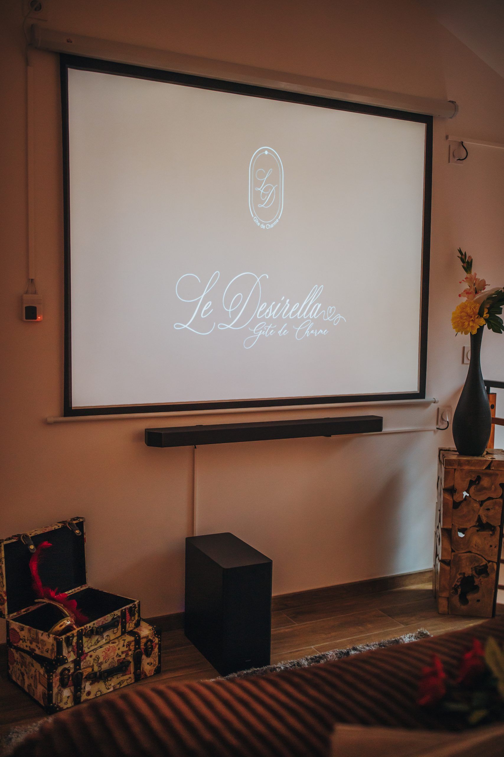 Ecran vidéo projecteur - Gîte de Charme - Le Desirella