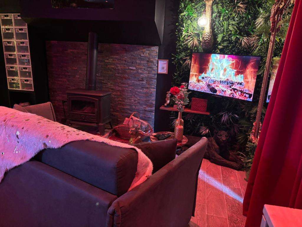 Salon avec Poêle à Bois - La Sainteny Touch