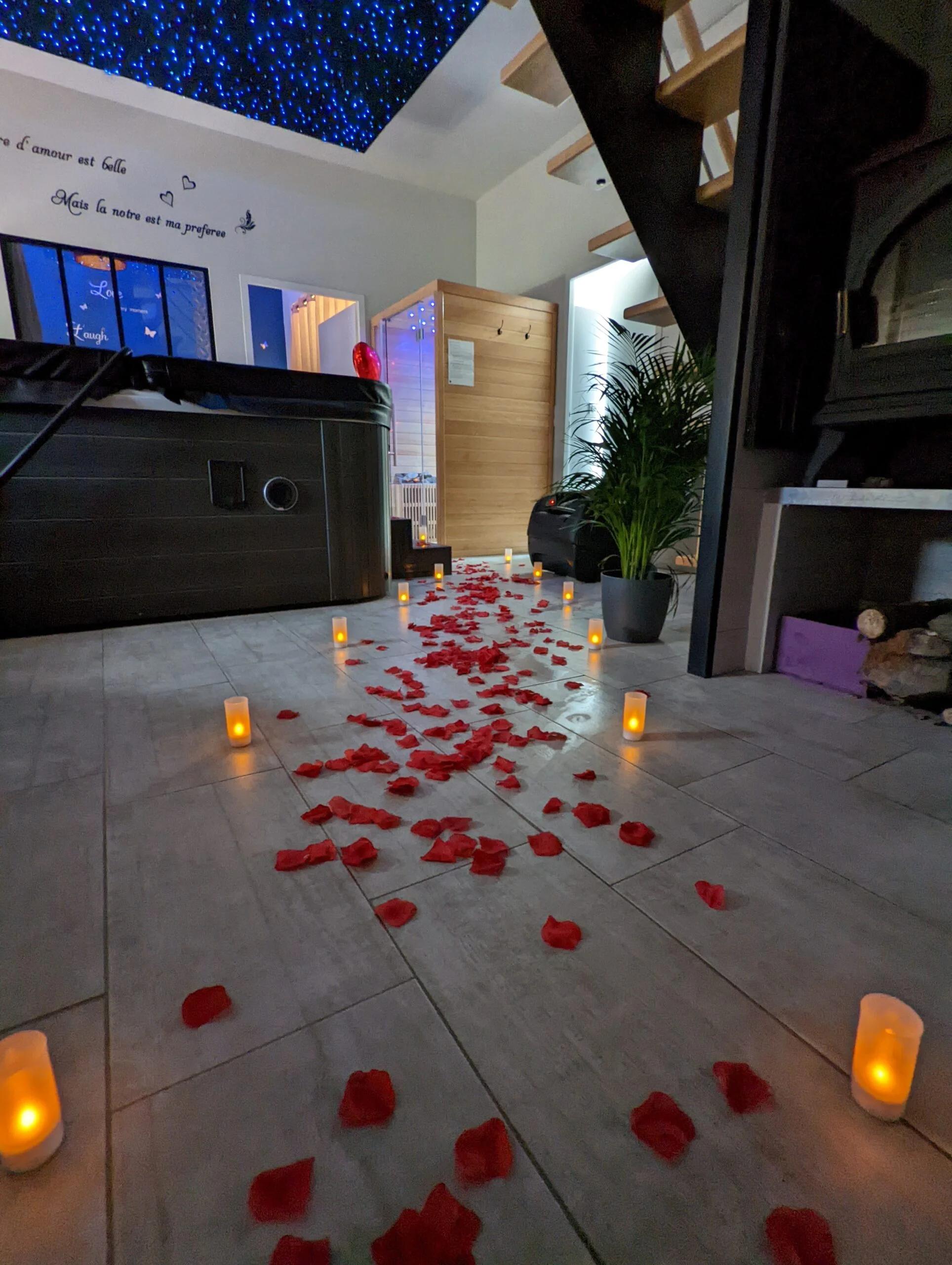 Chemin de pétales & bougies - Le Romantik'