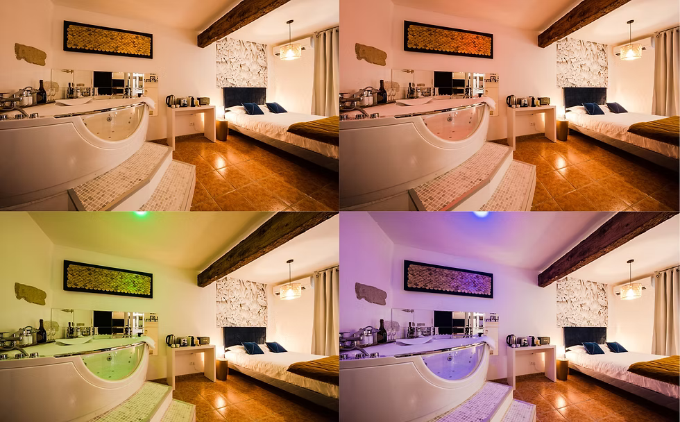 Ambiance lumineuse - Baignoire Balnéo - La Suite 25 - Les Précieuses Avignon