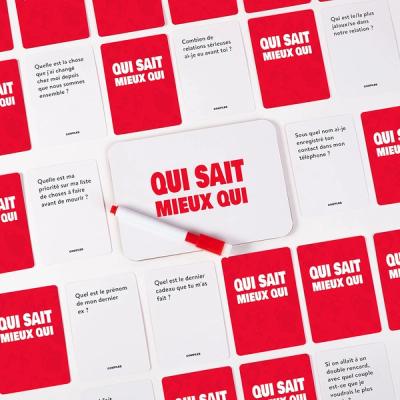 Ardoise, stylo & nombreux exemples de questions du jeu Qui sait mieux qui
