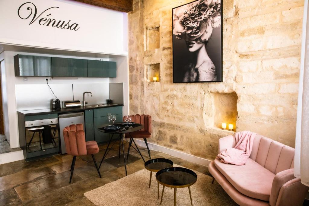 Cuisine & Salon - Suite Venusa Jean Jaurès