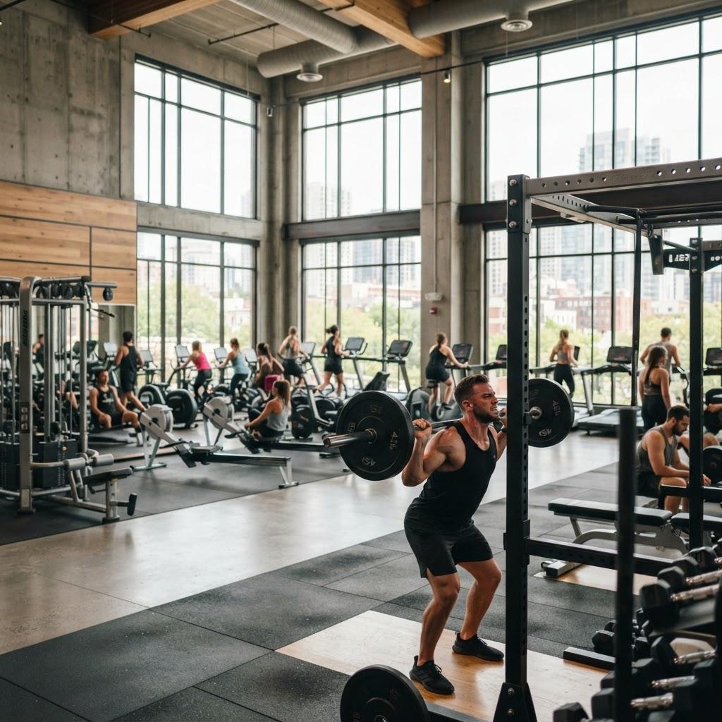 A busy gym floor