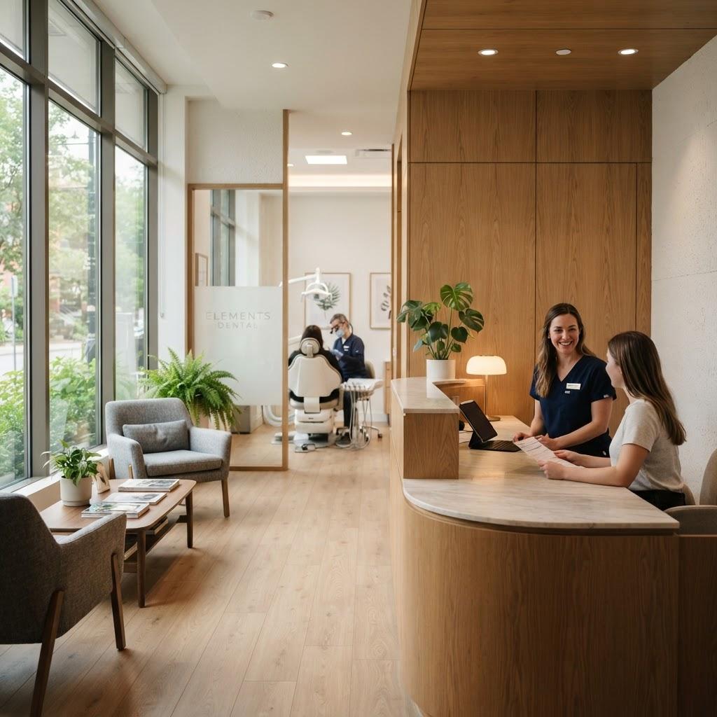 A bright dental clinic reception