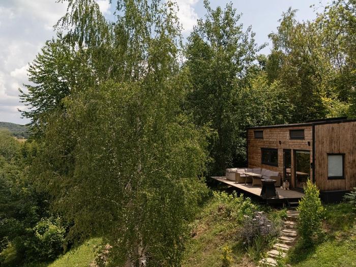 Aerial view Apuseni – Hypo Aerial view of Hypo cabin and the Apuseni Mountains