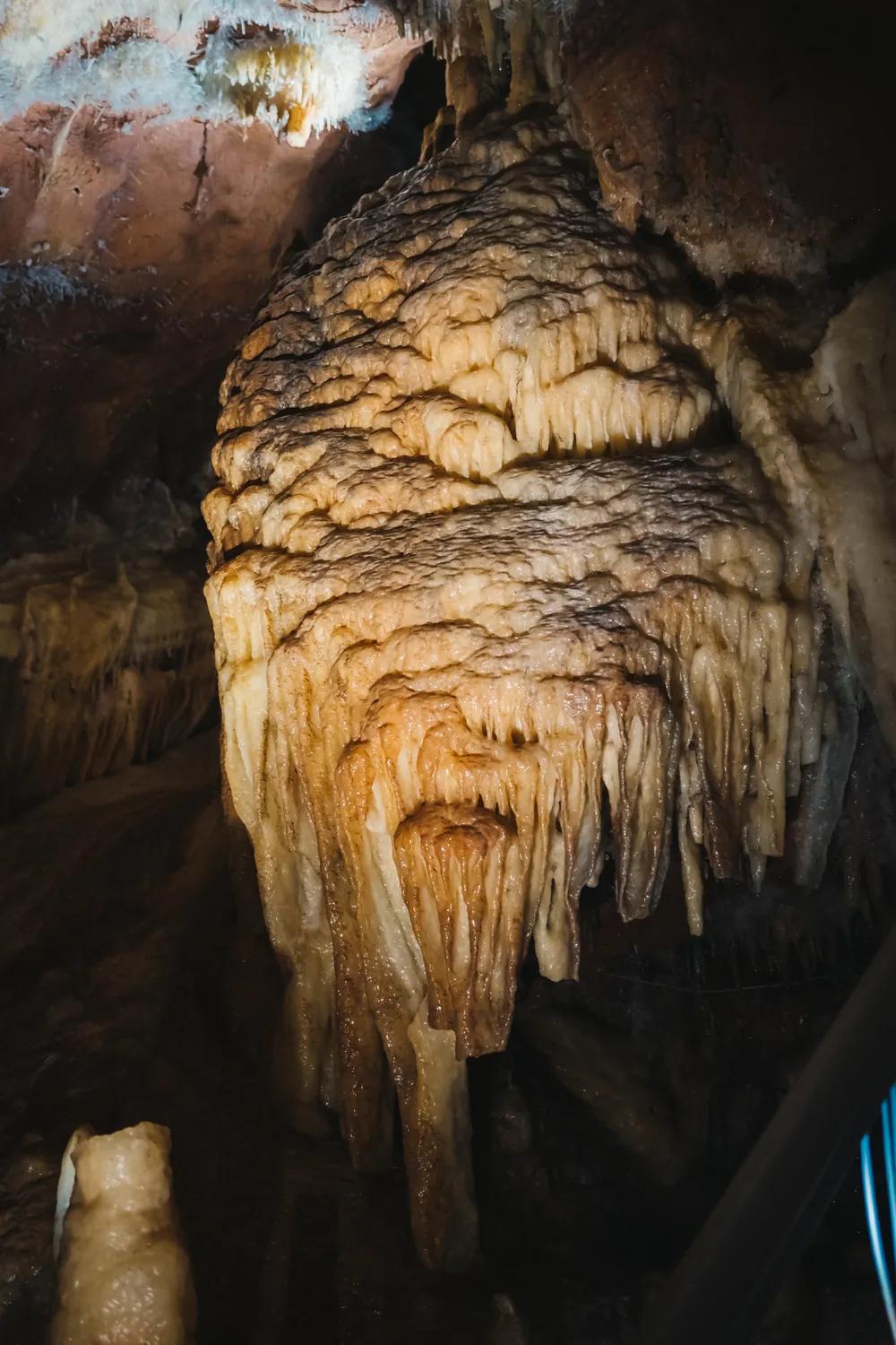 A limestone column in a cave in the Pădurea Craiului Mountains