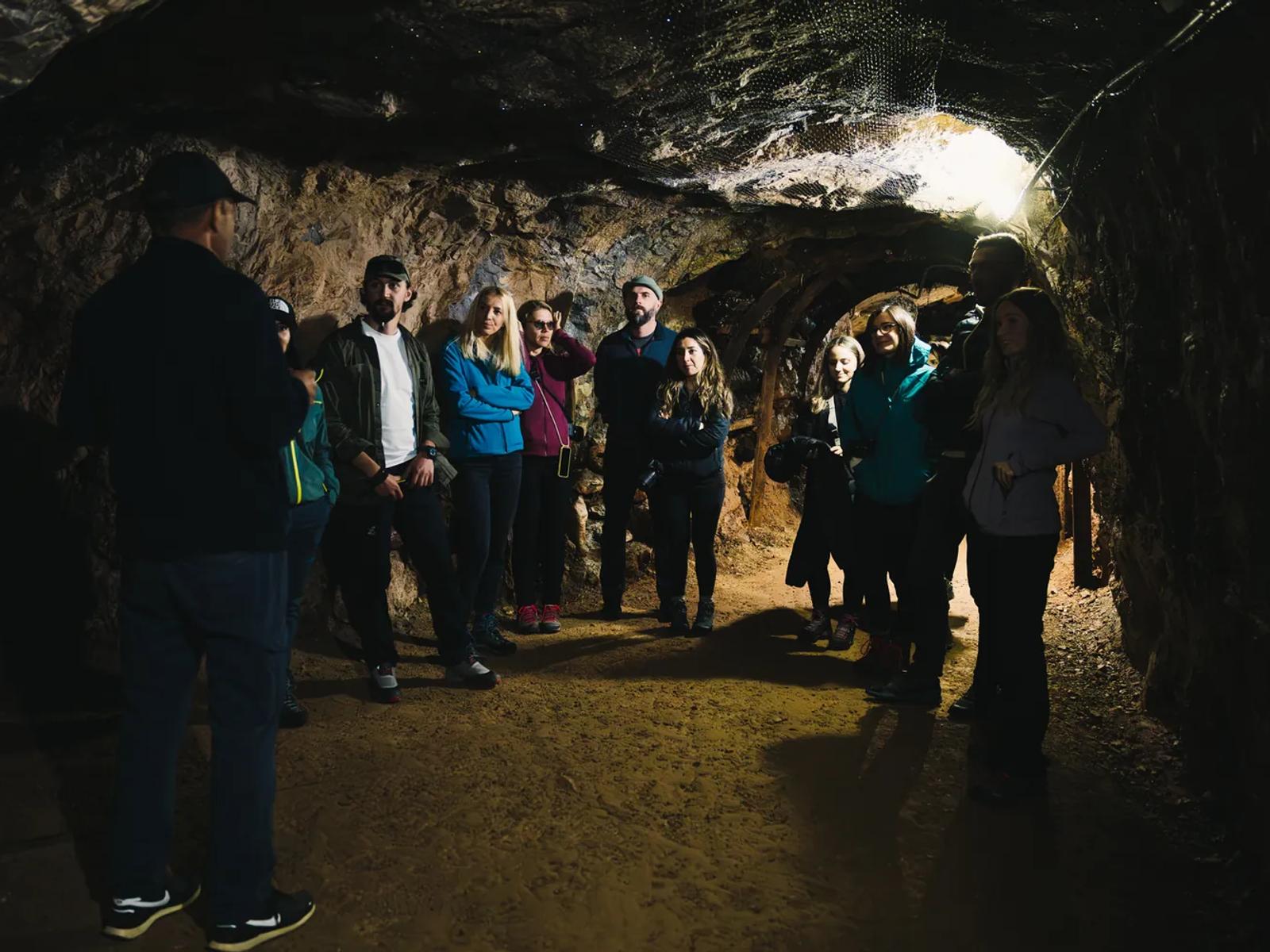 The wide galleries are walked upright, no crawling A wide cave gallery in the Pădurea Craiului Mountains