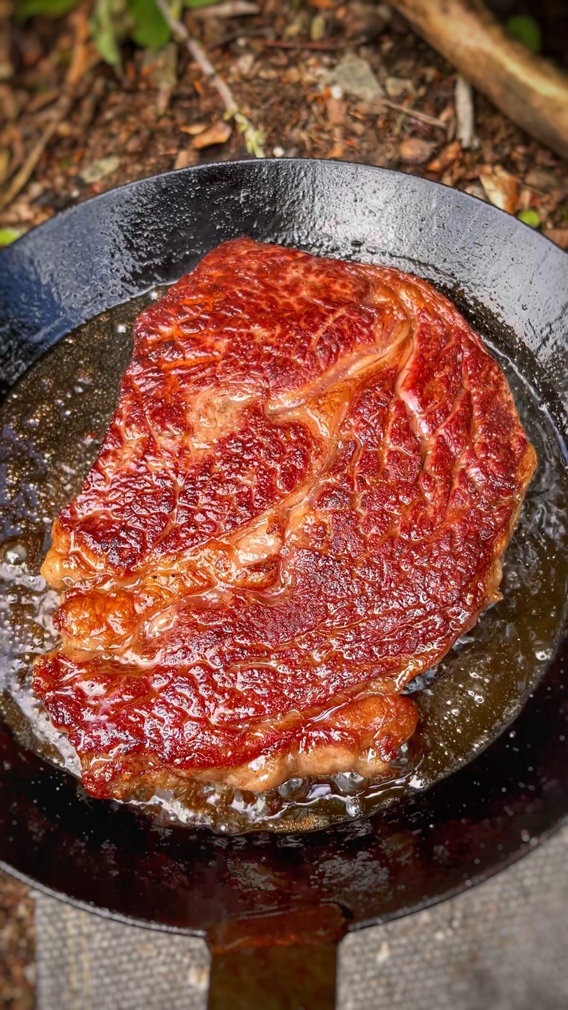 Wagyu Steak auf der Feuerplatte