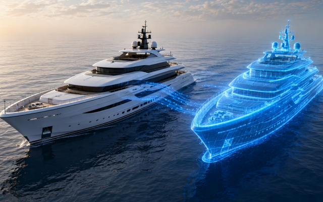 Yacht data transfer to digital twin.