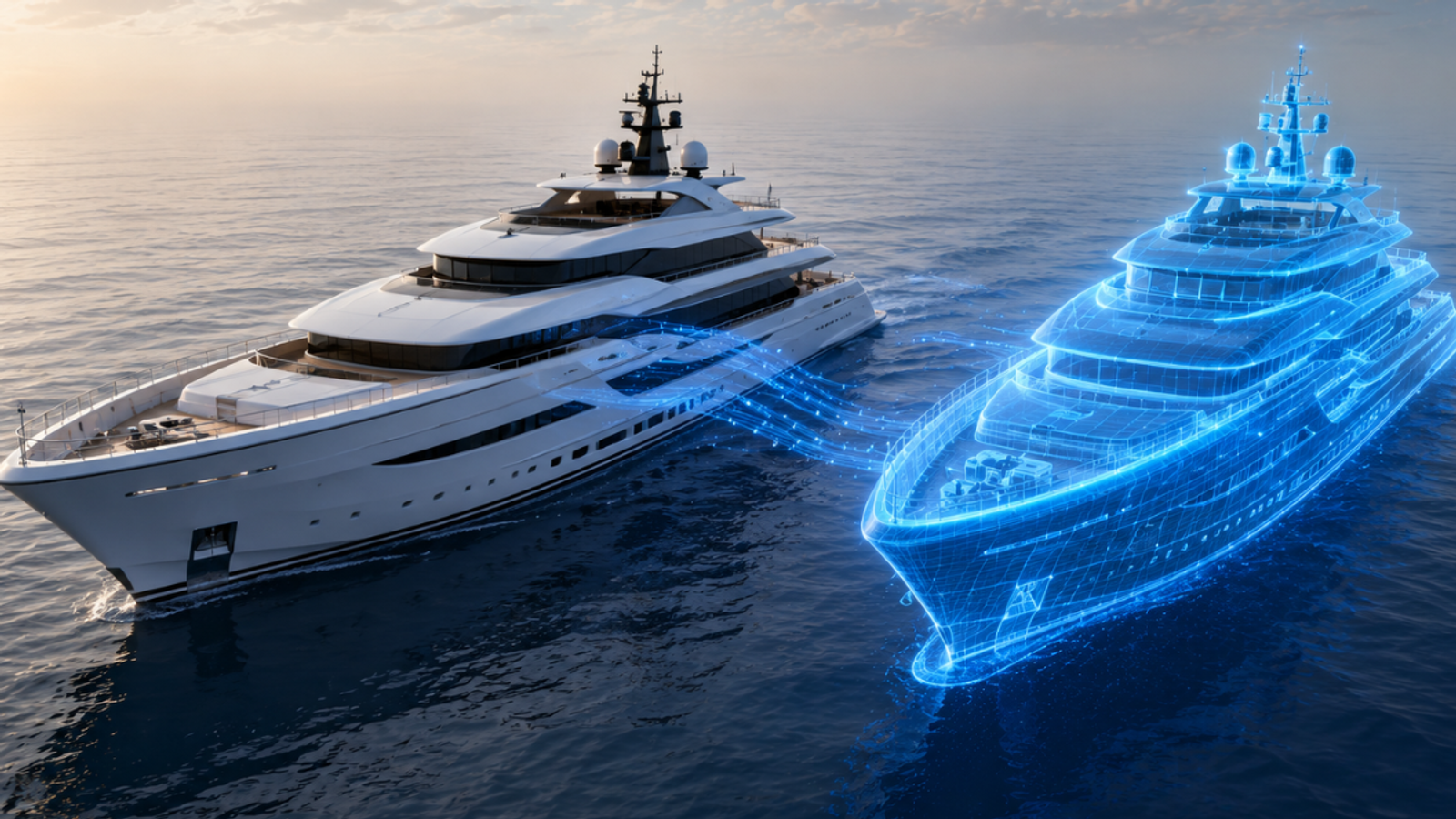 Yacht data transfer to digital twin.