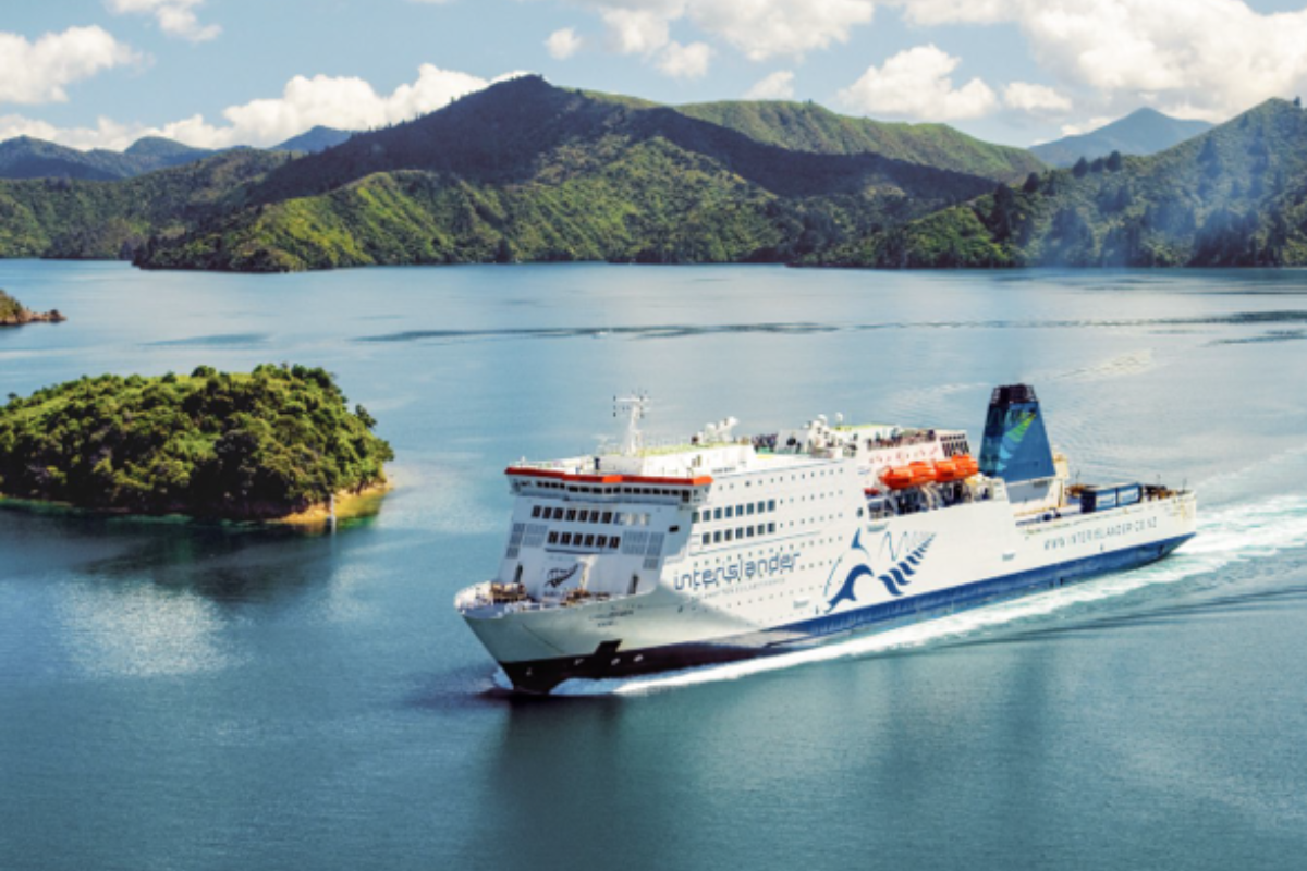Large ferry underway.
