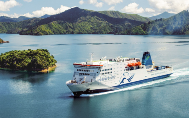 Large ferry underway.