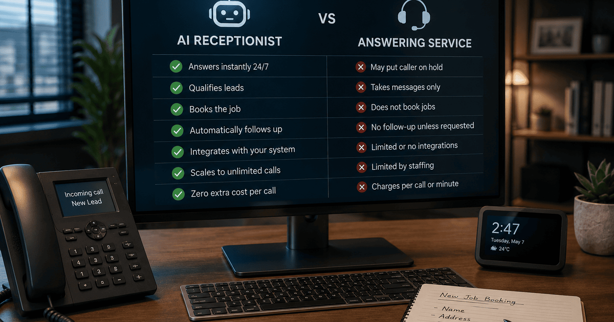 AI Receptionist vs Answering Service: Which One Actually Books the Job?