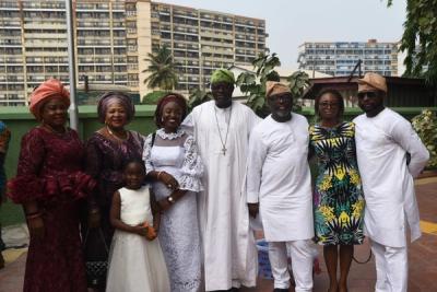 Rev Edward Adeniji Koye-Ladele with his sisters, nephews, and niece