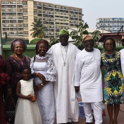 Rev Edward Adeniji Koye-Ladele with his sisters, nephews, and niece